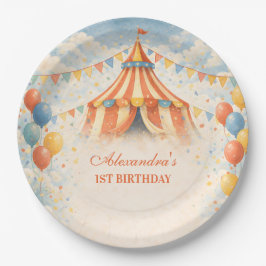 Prato De Papel Come One Come All Circus Birthday