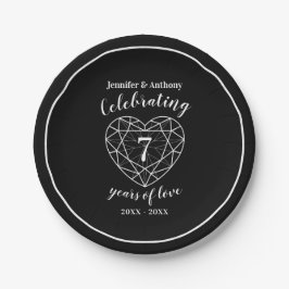 Prato De Papel Comemoração de 7 anos em placas de partido persona