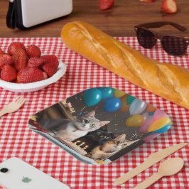 Prato De Papel Comemoração Puro: Bolo de Festa de aniversário de 