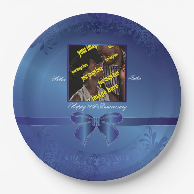 Prato De Papel Comemorativa do 45º aniversário do Sapphire (Frente)