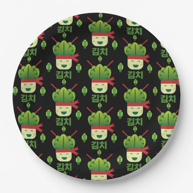 Prato De Papel Comida Asiática Kimchi (Frente)