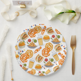 Prato De Papel Comida da rua indiana - Corante festivo