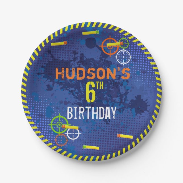 Prato De Papel Comida Dart Festa de aniversário Wars (Frente)