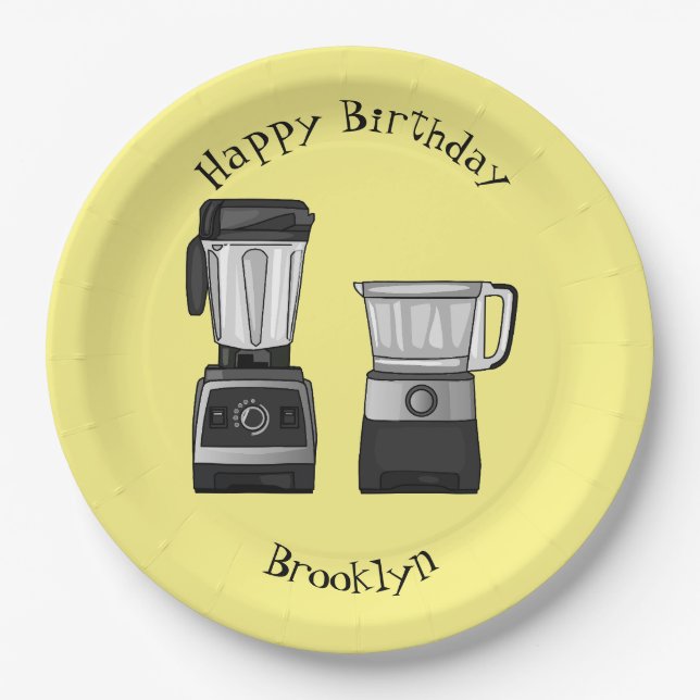 Prato De Papel Comida e ilustração do desenho do blender (Frente)
