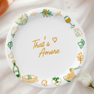 Prato De Papel Comida Italiana Rústica That's Amore Chá de Noiva