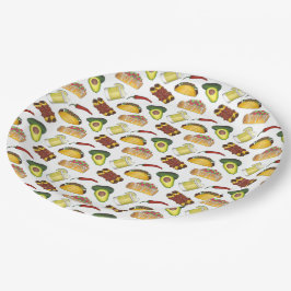 Prato De Papel Comida Tex Mex Mexicana Taco Enchilada Chimichanga