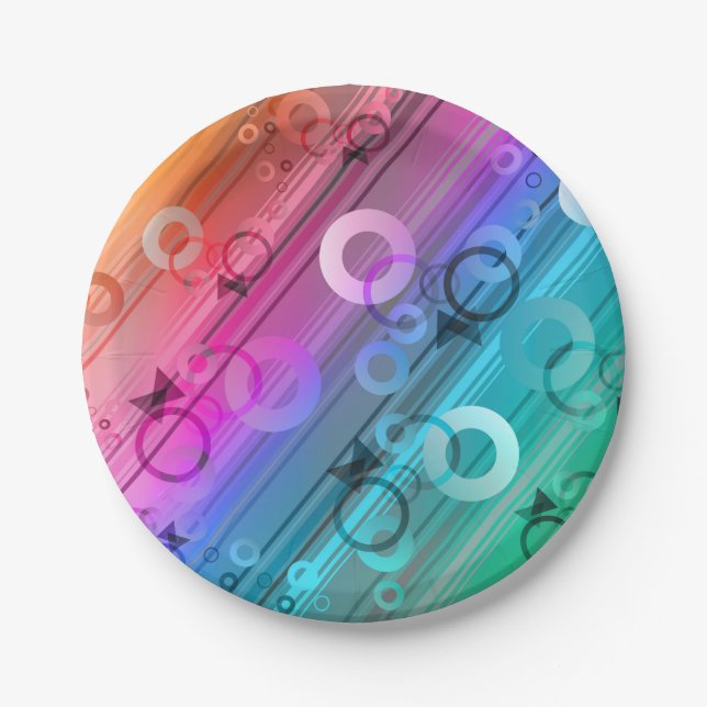 Prato De Papel Composição Abstrata (Frente)