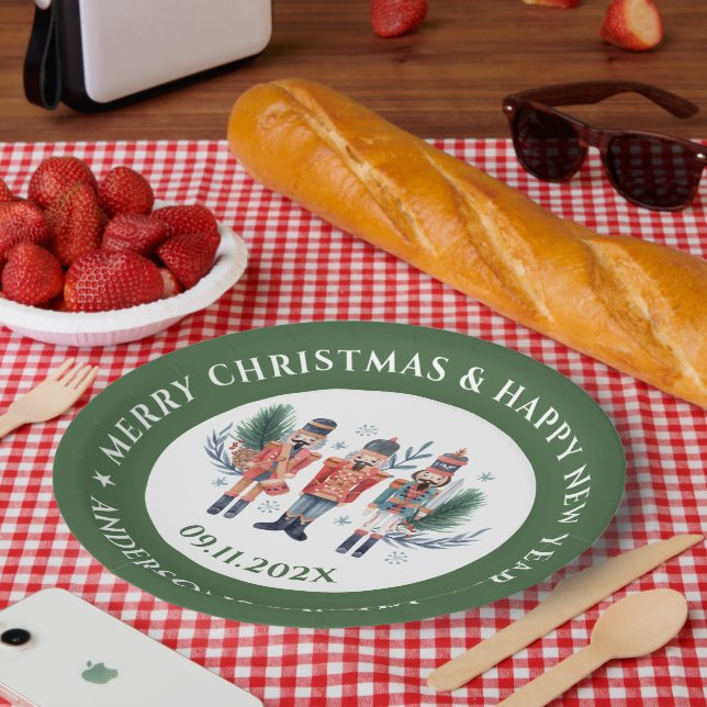 Prato De Papel Composição de nutcrackers de Natal (Piquenique)