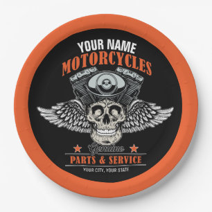 Prato De Papel Compro de Motociclos Personalizados do Crânio Voa