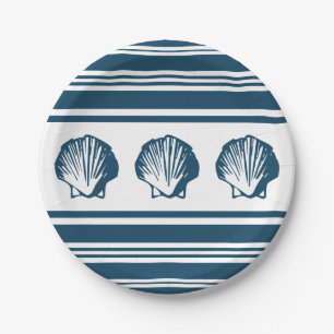 Prato De Papel Conchas e listras