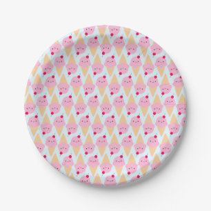 Prato De Papel Cones do sorvete de Kawaii