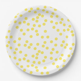 Prato De Papel Confetti Amarelo / Polkadots