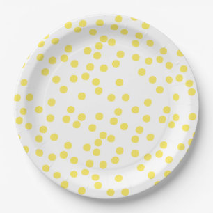 Prato De Papel Confetti Amarelo / Polkadots