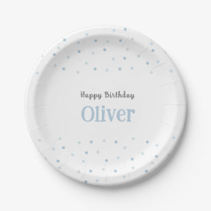 Prato De Papel Confetti aniversário de criança Azul