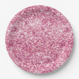Prato De Papel Confetti Glitter Rosa Girassol