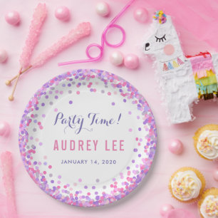 Prato De Papel Confetti sprinkles decor de festa de aniversário p