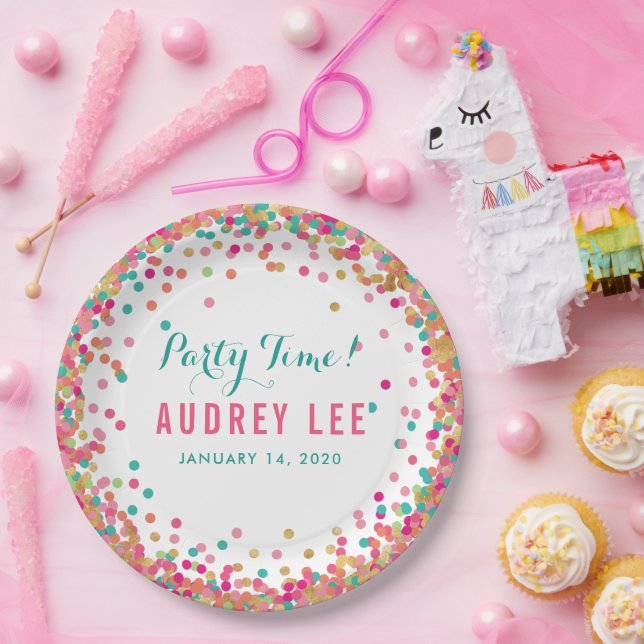 Prato De Papel Confetti sprinkles decor de festa de aniversário p (Festa)