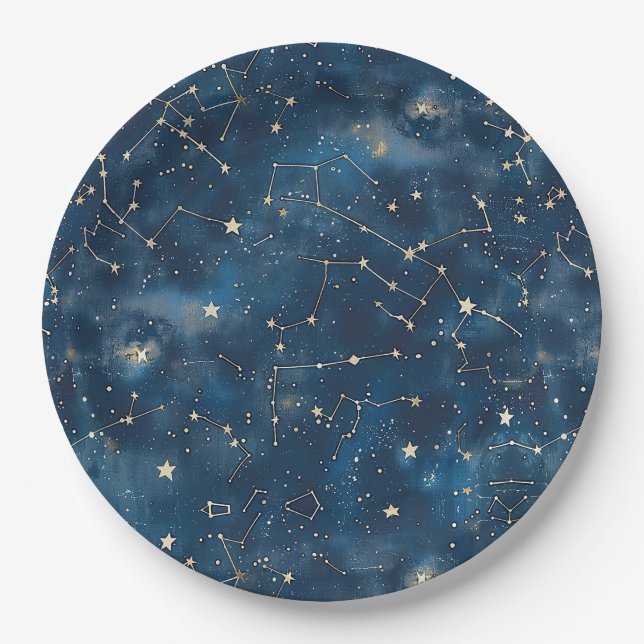 Prato De Papel Constelação Celestial - Noite Estelar (6) (Frente)