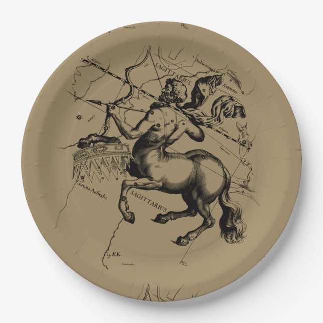 Prato De Papel Constelação Sagittarius Hevelius1690 nov22-dez21 (Frente)