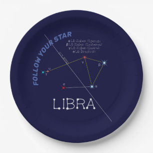Prato De Papel Constelação Zodiac Libra