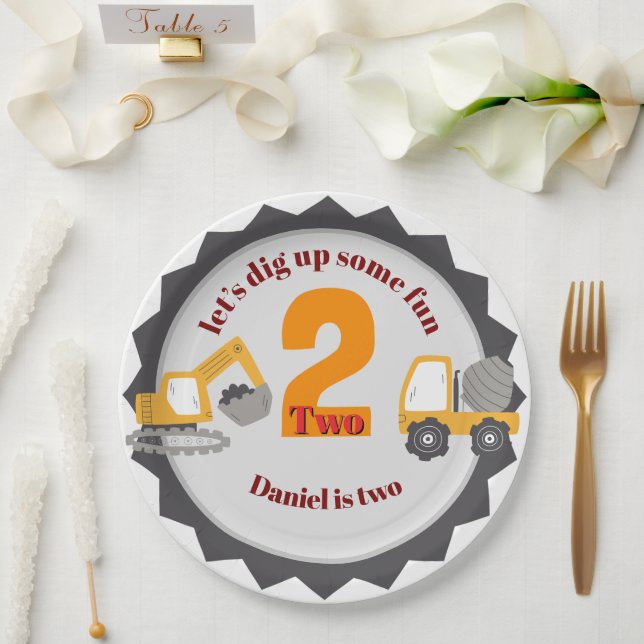 Prato De Papel Construction Dump Truck (Casamento)