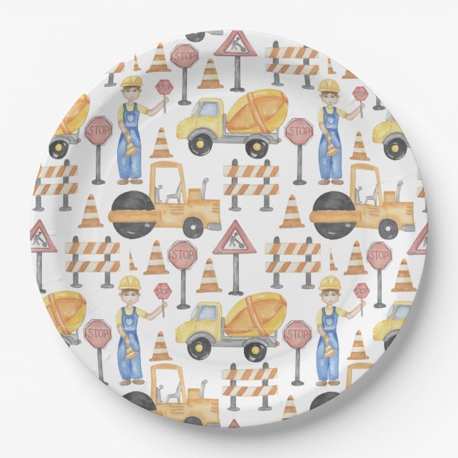 Prato De Papel Construction Theme Party (Frente)