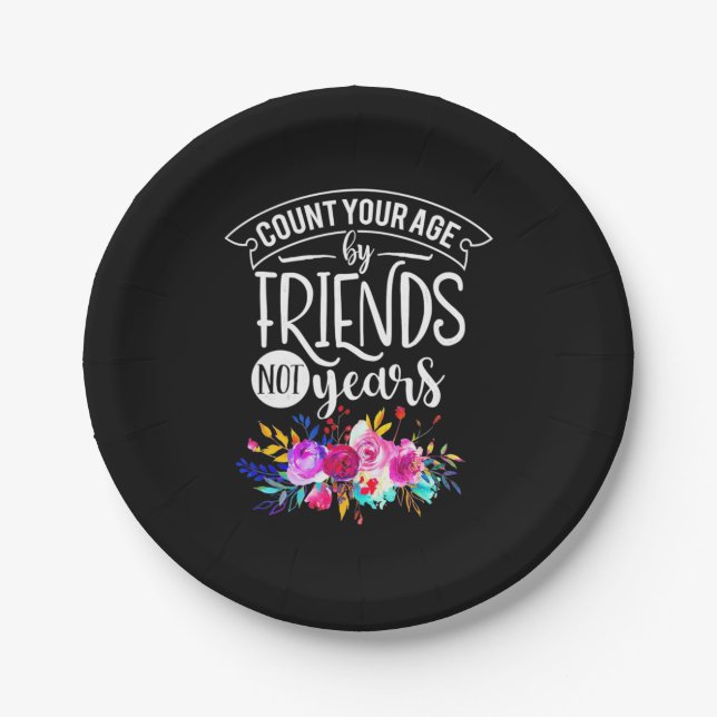 Prato De Papel Conte Sua Idade Por Amigos (Frente)