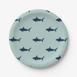 Prato De Papel Convite de aniversário de tubarão