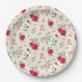 Prato De Papel Convite de aniversário Rosa