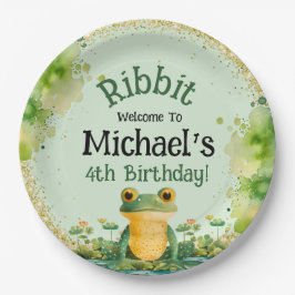 Prato De Papel Convite de aniversário Sapo