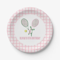 Convite de aniversário xadrez preppy de tênis