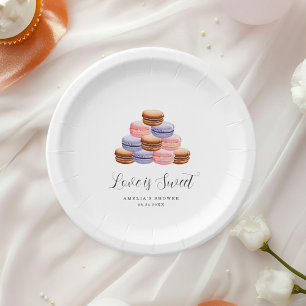 Prato De Papel Convite de Chá de Panela Amor é Doce