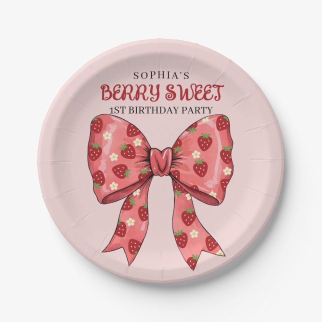 Prato De Papel Convite de festas Berry Sweet (Frente)