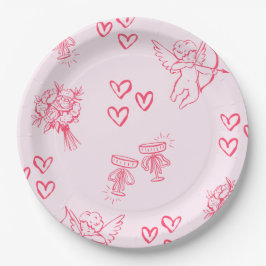 Prato De Papel Convite Galentine’s Day Feminino para Amigas