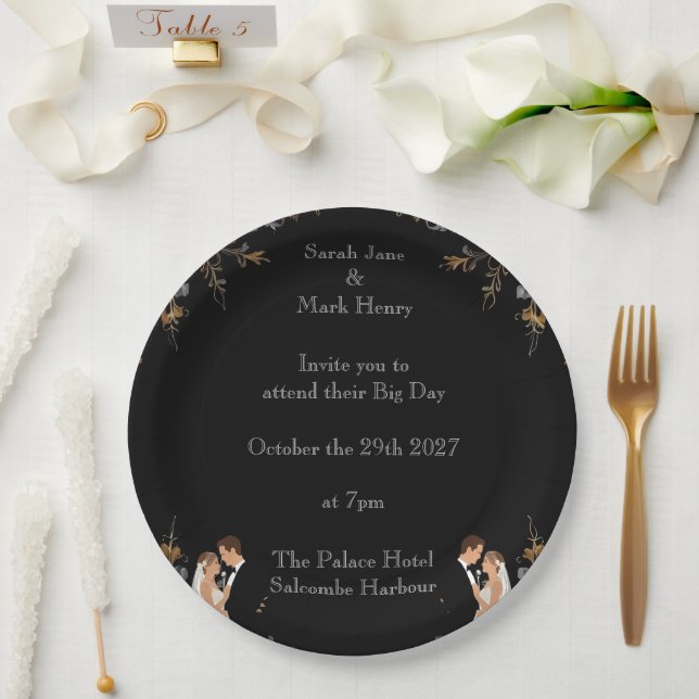 Prato De Papel Convite Layout de casamento que você pode personal (Casamento)