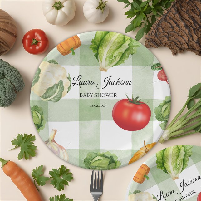 Prato De Papel Convite para Chás de fraldas do Mercado de Agricul (Criador carregado)