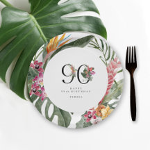 Convite Tropical Simples e Elegante para Aniversár