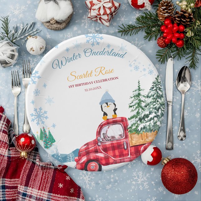 Prato De Papel convites para primeiros aniversarios invernais (Criador carregado)
