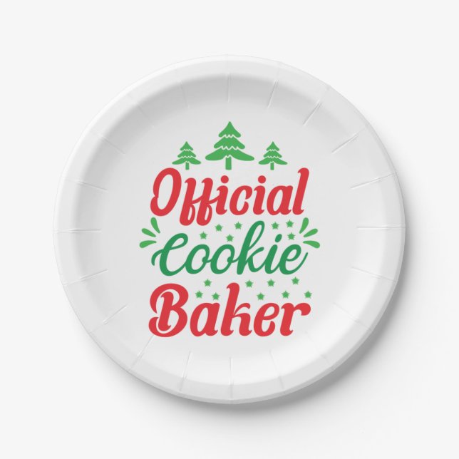 Prato De Papel Cookie Oficial do Xmas Art Baker (Frente)