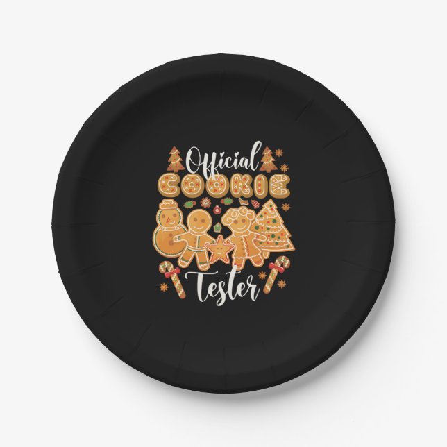 Prato De Papel Cookie Oficial Tester Gingerbird Natal Baker (Frente)
