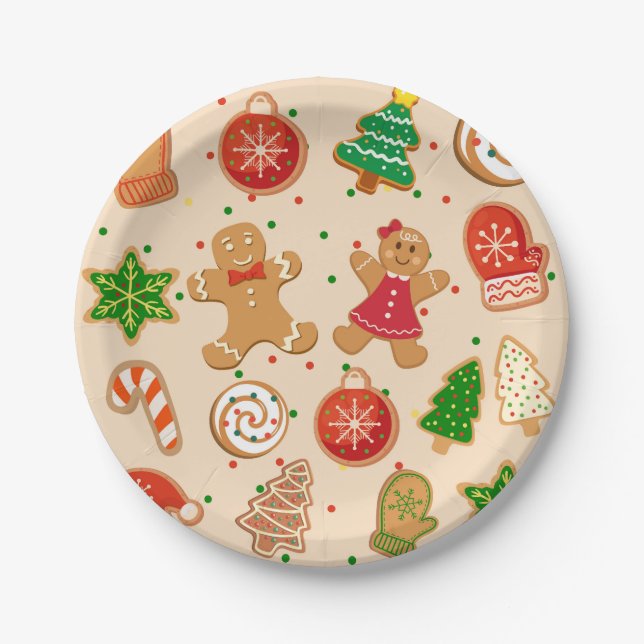 Prato De Papel Cookies de Natal (Frente)