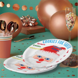 Prato De Papel Cookies de Nomes de Crianças para Papais noeis