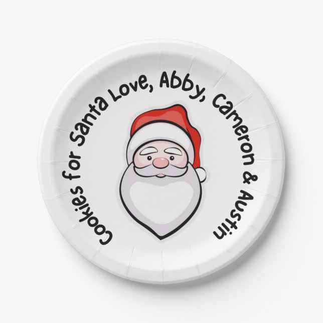 Prato De Papel Cookies para papais noeis (Frente)