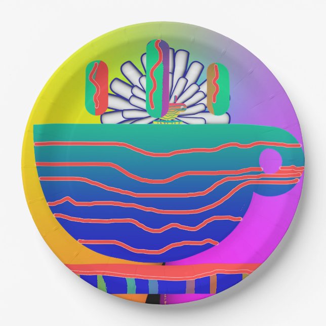 Prato De Papel Coquetel da festa de saquinho da Copa Azul (Frente)