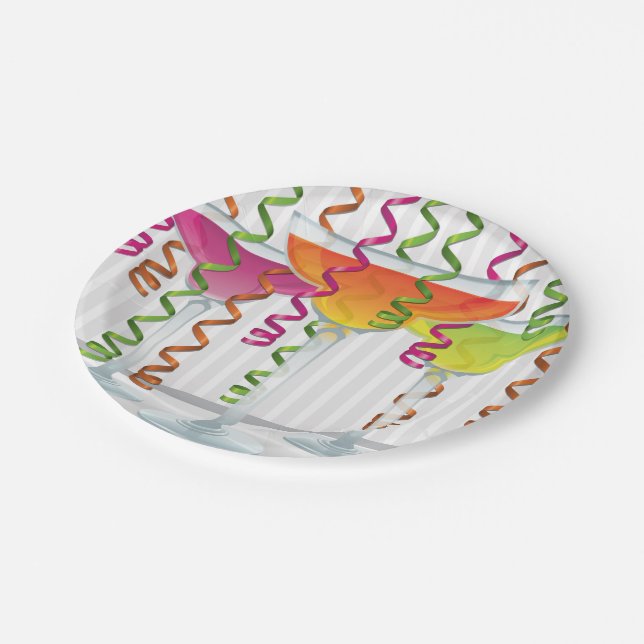 Prato De Papel Coquetel e fita brilhantes (Inclinado)