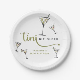 Prato De Papel Coquetel Martini 'Um Pouquinho Mais Velho' Anivers