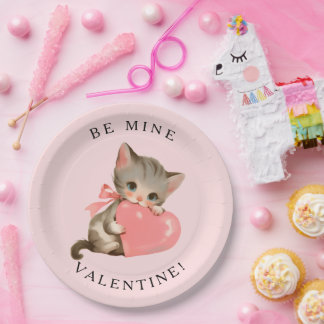 Prato De Papel Coquette Kitty Vintage Be Mine Valentine