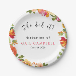 Prato De Papel Cor d'água rosa e cor d'água de pêssego