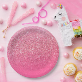 Prato De Papel Cor-de-rosa com gradiente de brilho