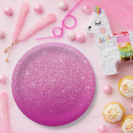 Prato De Papel Cor-de-rosa com gradiente de brilho